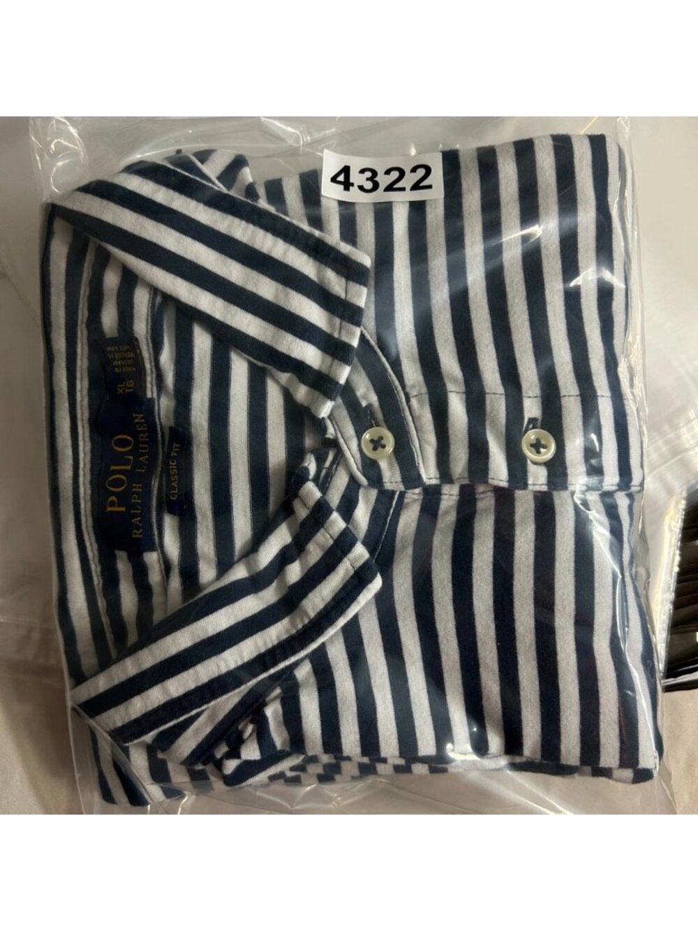 Polo Ralph Lauren Polo Shirt Mens XL Blue Gray Striped Classic Fit Pony Pocket - Picture 12 of 12